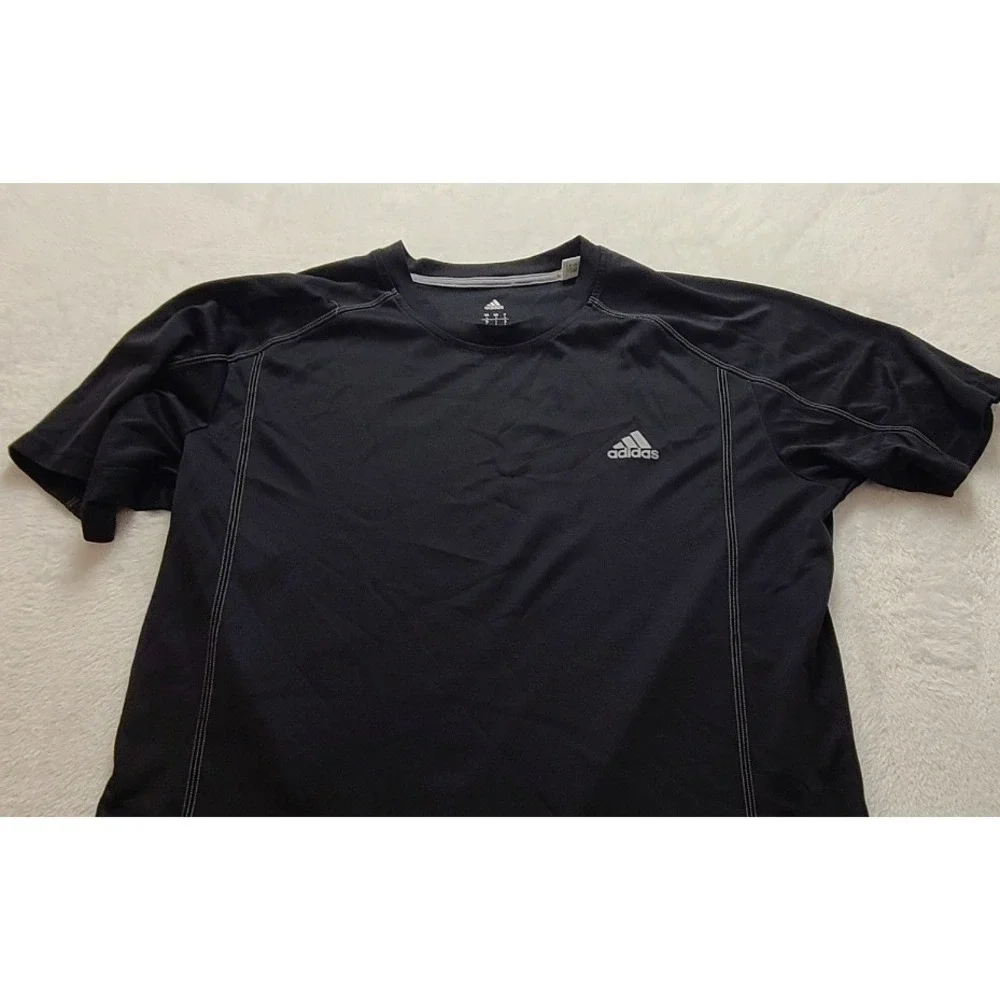 Adidas Climalite Mens Large Black Short Sleeve Athletic Training T-Shirt CE4667‎